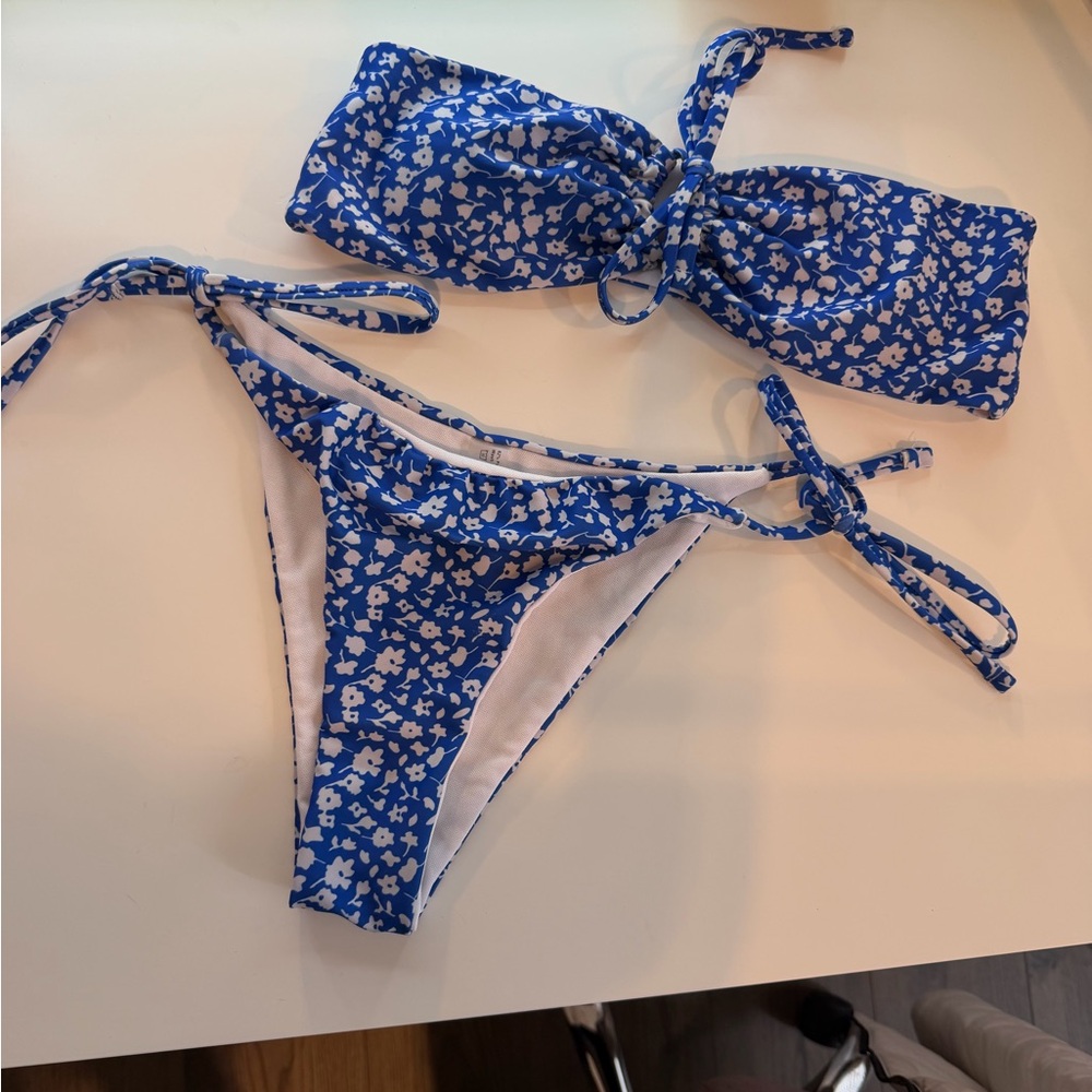 Blue Floral Bikini Set